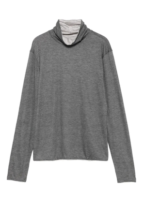 Purotatto striped turtleneck top - Grey