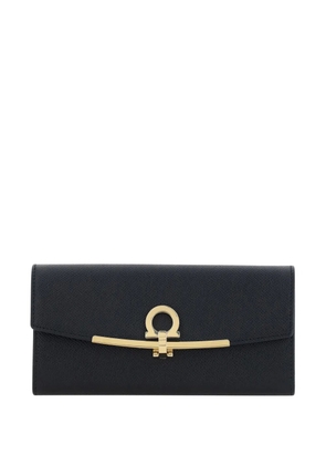 Ferragamo Gancini flip-lock leather purse - Black