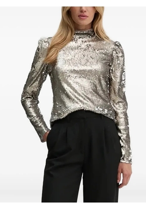 Bruuns Bazaar sequin turtleneck blouse - Grey