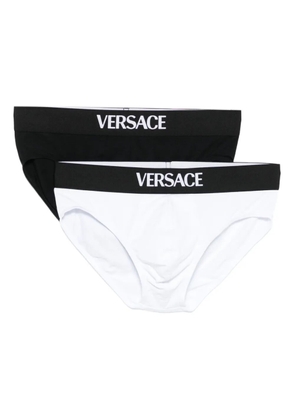 Versace logo-waistband briefs (pack of two) - Black