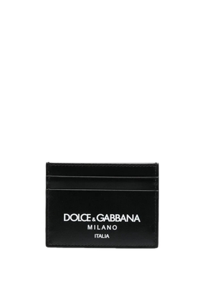 Dolce & Gabbana logo-print leather card holder - Black