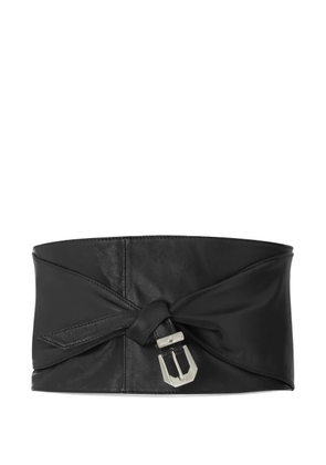 Versace knotted leather wide belt - Black