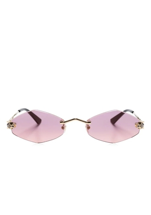 Cartier Eyewear Tiger Head-plaque geometric-frame sunglasses - Pink