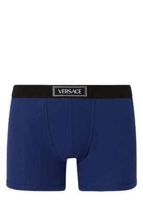 Versace 90s Logo ribbed long boxers - Blue