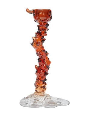POLSPOTTEN spiral-shaped glass candle holder - Orange