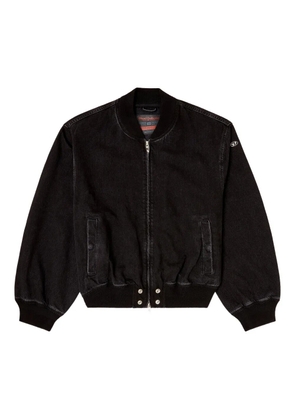 Diesel D-Guz ribbed denim bomber jacket - Black