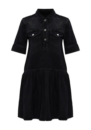 GANNI short-sleeved denim dress - Black