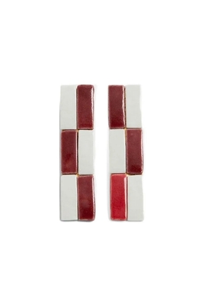 Andres Gallardo Tile earring - White