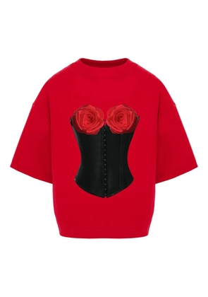 HAMZA Charmante rose-corset T-Shirt - Red