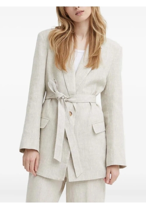 ALOHAS belted linen blazer - Neutrals