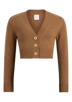Patou button-embellished elbow-patch cardigan - Brown