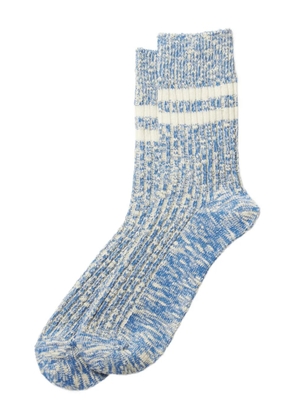 RoToTo stripe-detail slub socks - Blue