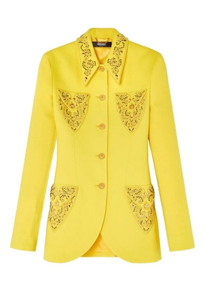 Versace crystal-embellished blazer - Yellow
