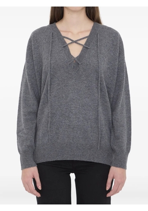 Lisa Yang Erna tie-neck ribbed sweater - Grey