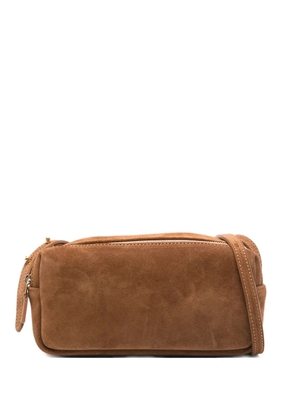Elleme mini Trousse suede double-zip shoulder bag - Brown