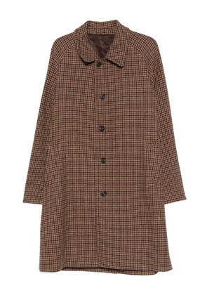LUIGI BIANCHI MANTOVA houndstooth-pattern button coat - Brown
