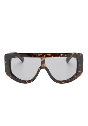 Gucci Eyewear geometric-frame sunglasses - Brown