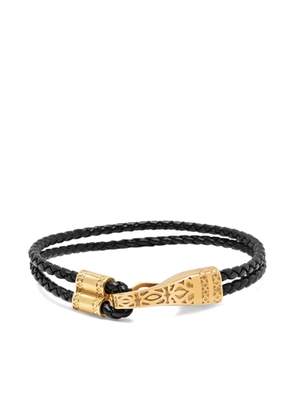 Nialaya Jewelry braided clasp leather bracelet - Black