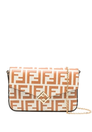 FENDI FF Diamonds flap crossbody bag - Neutrals