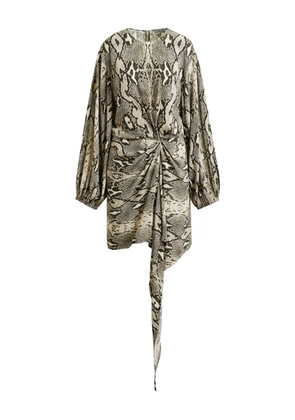 Essentiel Antwerp balloon-sleeve draped asymmetric dress - Grey