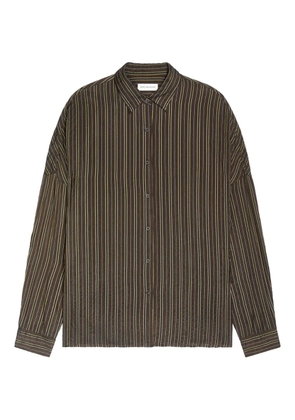 DRIES VAN NOTEN striped cocoon shirt - Brown