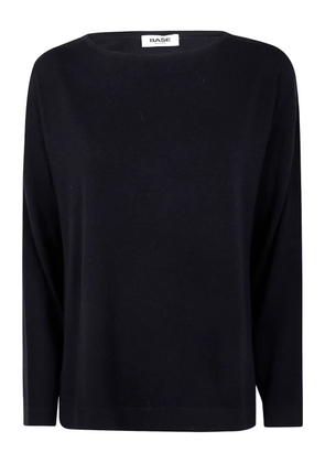 base boat-neck wool sweater - Black