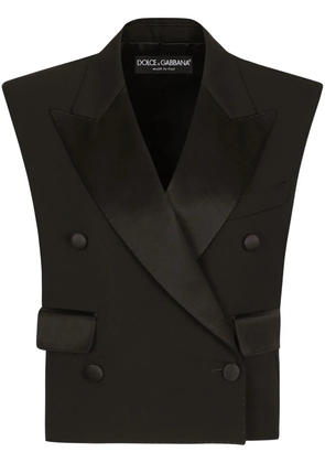 Dolce & Gabbana double-breasted gabardine gilet - Black