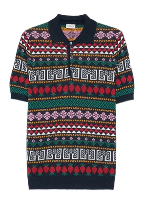 gallia geometric-pattern polo shirt - Blue