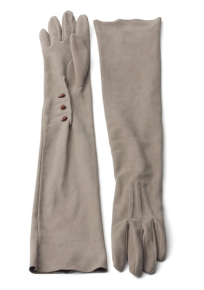 Prada long suede gloves - Grey