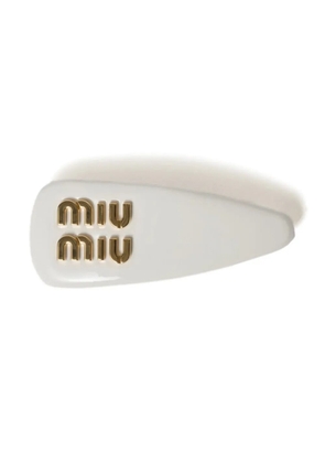 Miu Miu leather hair clip - White