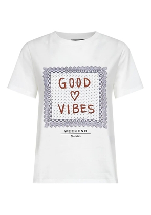 Weekend Max Mara embroidered-print cotton T-shirt - White