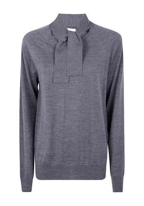 Mantu tie-neck wool sweater - Grey
