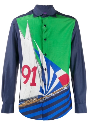 Ralph Lauren Purple Label graphic nautical print shirt - Blue
