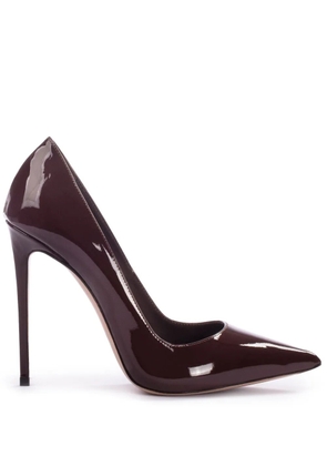Le Silla Eva 120mm patent-leather pumps - Brown