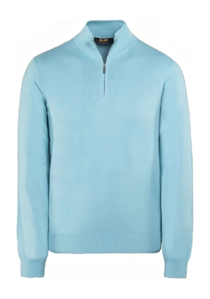 Moorer ATLANTE-SI5 half-zip cotton sweater - Blue
