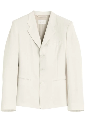 LEMAIRE gabardine-weave single-breasted blazer - White