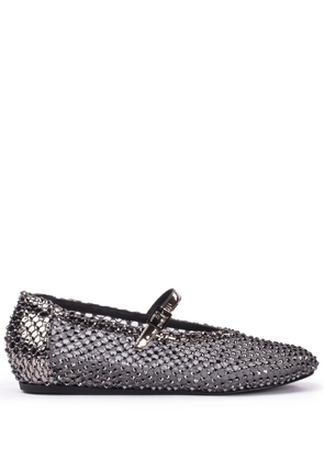 Le Silla Gilda crystal-embellished ballerina shoes - Silver