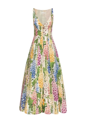 Oscar de la Renta Foxglove poplin dress - White