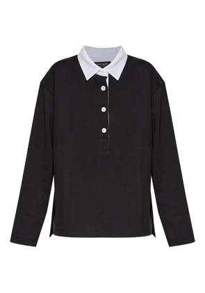 Kate Spade long-sleeve button rugby polo shirt - Black