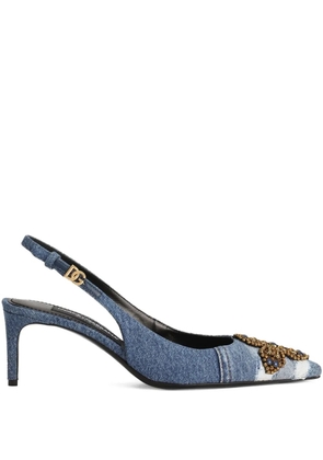 Dolce & Gabbana 60mm embellished denim pumps - Blue