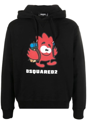 DSQUARED2 logo-print detail hoodie - Black