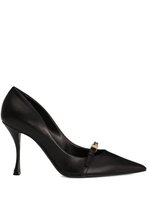 Dolce & Gabbana 90MM leather pointed-toe pumps - Black