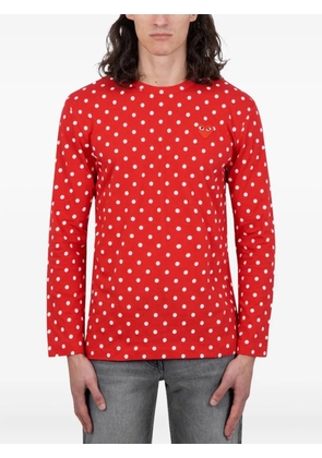 Comme des Garçons Homme polka-dot long-sleeve t-shirt - Red