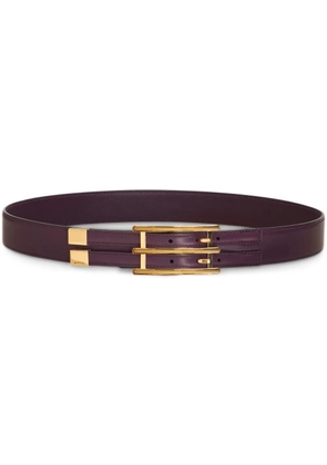 ETRO rectangle-buckle leather belt - Purple