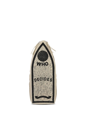 Who Decides War embroidered-logo backpack - Neutrals