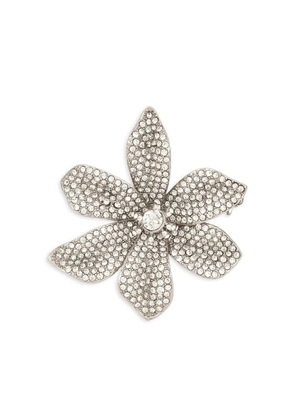 Dolce & Gabbana Lily crystal-embellished brooch (35mm) - Silver