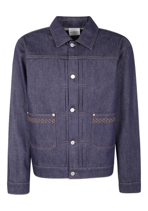 Drôle De Monsieur embroidered denim jacket - Blue