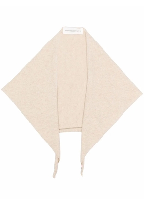 extreme cashmere roll-neck knitted scarf - Neutrals