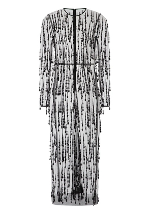 Dolce & Gabbana bead-embellished fringed sheath dress - Black