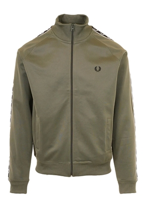 Fred Perry zip-up laurel-wreath sweater - Green